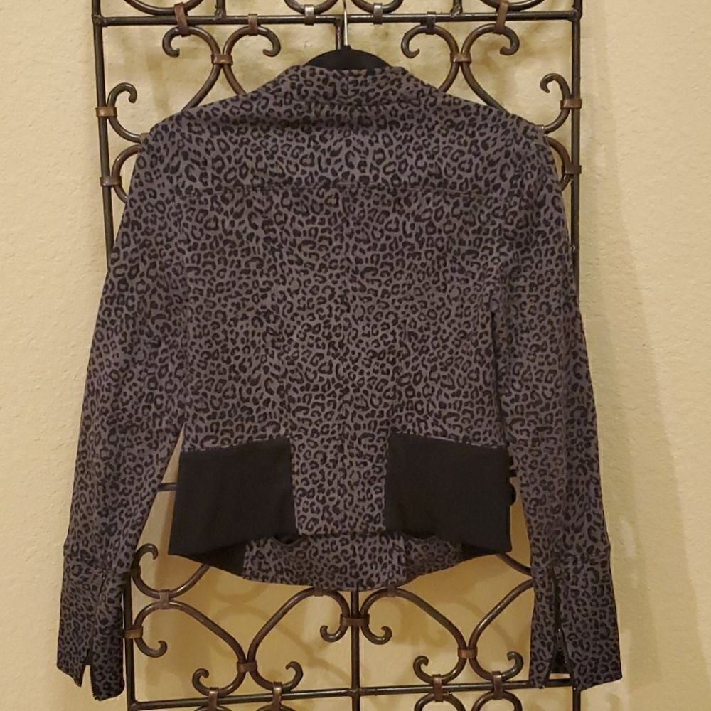 EXPRESS Gray/Black Leopard Moto Jacket - Small‎ - Picture 3 of 9